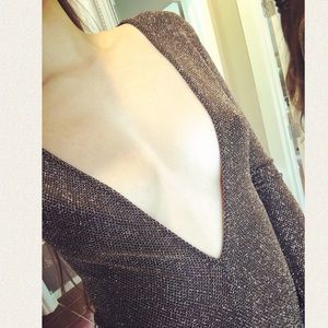 Long sleeved low cut top